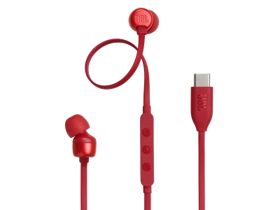 JBL Tune 310C USB In-Ear Headphones with Hi-Res Audio in Red - JBLT310CREDAM